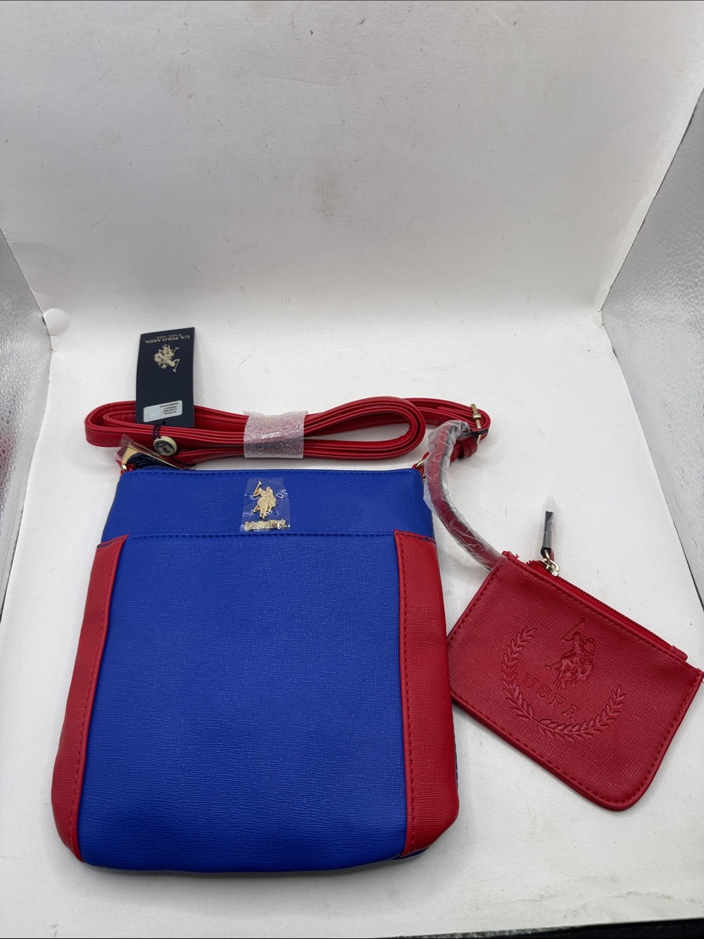 NWT USPA Greenwich Crossbody Bag Purse Red Blue